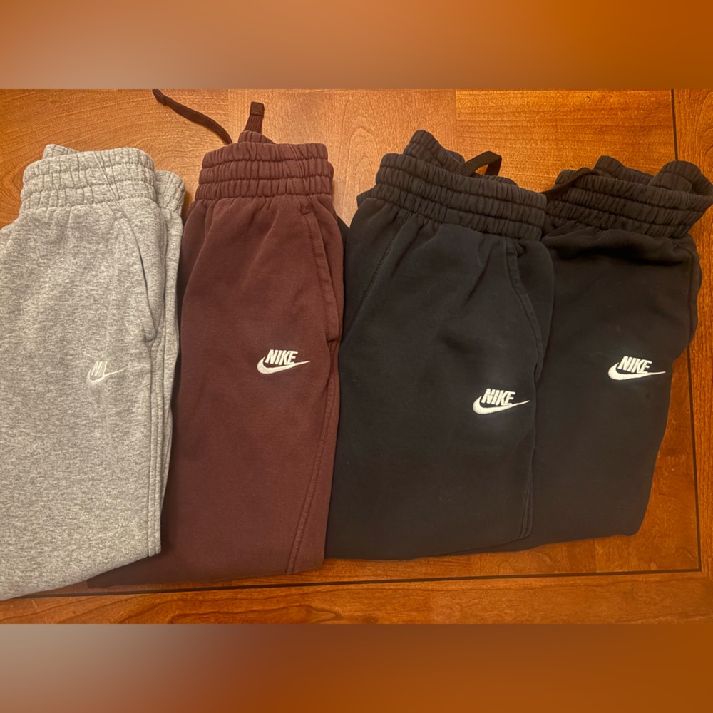 Nike Kids Sweatpants - Black, Burgundy, and Gray youth M